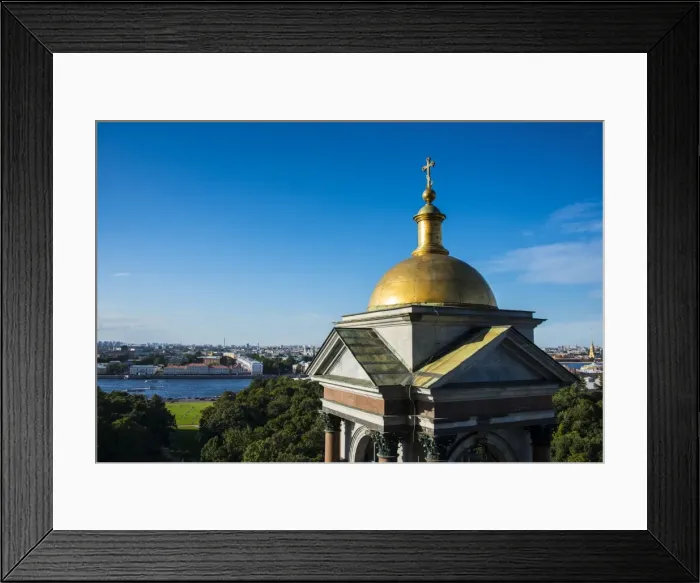 Framed Print : View from St. Isaacs Cathedral with a golden cupola, St. Petersburg, Russia, Europe