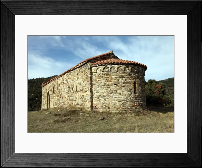 Framed Print : Chapel of St. Eulalia, probably built in the 3rd century AD, near Arboussols, Pyrenees-Orientales, Languedoc-Roussillon, France, Europe Framed Print : Chapel of St. Eulalia, probably built in the 3rd century AD, near Arboussols, Pyrenees-Orientales, Languedoc-Roussillon, France, Europe