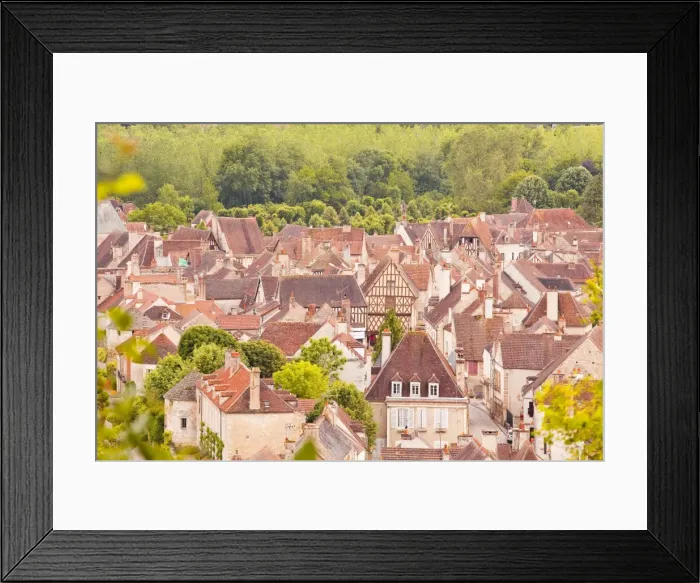 Framed Print : Looking down on the rooftops of Noyers sur Serein from the old chateau above the village, Yonne, Burgundy, France, Europe Framed Print : Looking down on the rooftops of Noyers sur Serein from the old chateau above the village, Yonne, Burgundy, France, Europe