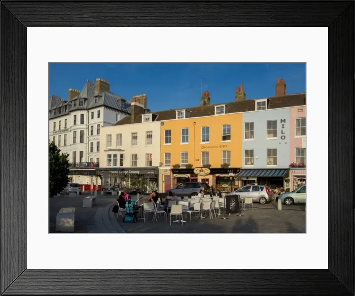 Framed Print : Outdoor cafe and typical terrace in centre of Margate, Kent, England, United Kingdom, Europe Framed Print : Outdoor cafe and typical terrace in centre of Margate, Kent, England, United Kingdom, Europe