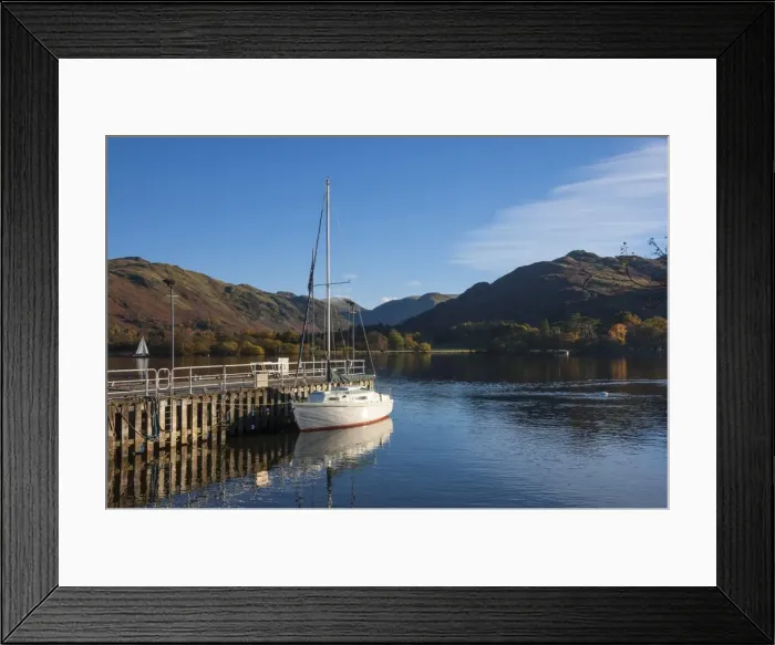 Framed Print : Autumn, head of Lake Ullswater, by the Lake Steamer Dock, Lake District National Park, Cumbria, England, United Kingdom, Europe Framed Print : Autumn, head of Lake Ullswater, by the Lake Steamer Dock, Lake District National Park, Cumbria, England, United Kingdom, Europe