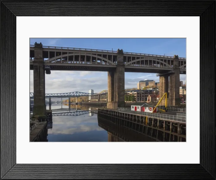 Framed Print : High Level Bridge, designed by Robert Stevenson in 1847, finished in 1849, structure of wrought Iron, railway and road bridge across the River Tyne, Redheugh Bridge beyond, Tyne and Wear, England, United Kingdom, Europe Framed Print : High Level Bridge, designed by Robert Stevenson in 1847, finished in 1849, structure of wrought Iron, railway and road bridge across the River Tyne, Redheugh Bridge beyond, Tyne and Wear, England, United Kingdom, Europe