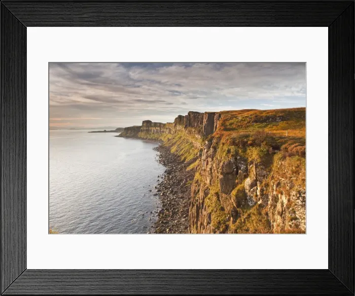 Framed Print : Basaltic cliffs facing onto Rsay Sound, east coast of Skye, Trotternish, Isle of Skye, Inner Hebrides, Scotland, United Kingdom, Europe Framed Print : Basaltic cliffs facing onto Rsay Sound, east coast of Skye, Trotternish, Isle of Skye, Inner Hebrides, Scotland, United Kingdom, Europe