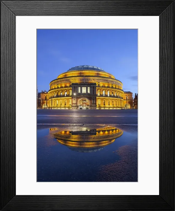 Framed Print : Royal Albert Hall reflected in puddle, London, England, United Kingdom, Europe Framed Print : Royal Albert Hall reflected in puddle, London, England, United Kingdom, Europe