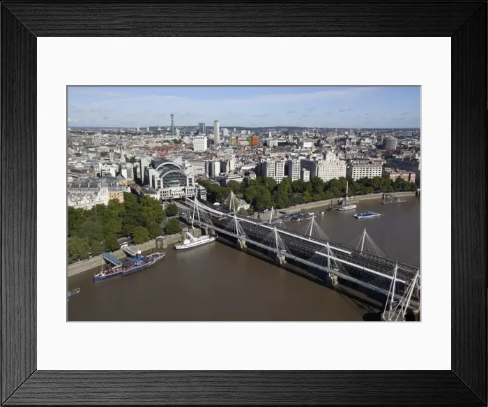 Framed Print : Charing Cross Station and Hungerford Bridge, London, England, United Kingdom, Europe Framed Print : Charing Cross Station and Hungerford Bridge, London, England, United Kingdom, Europe