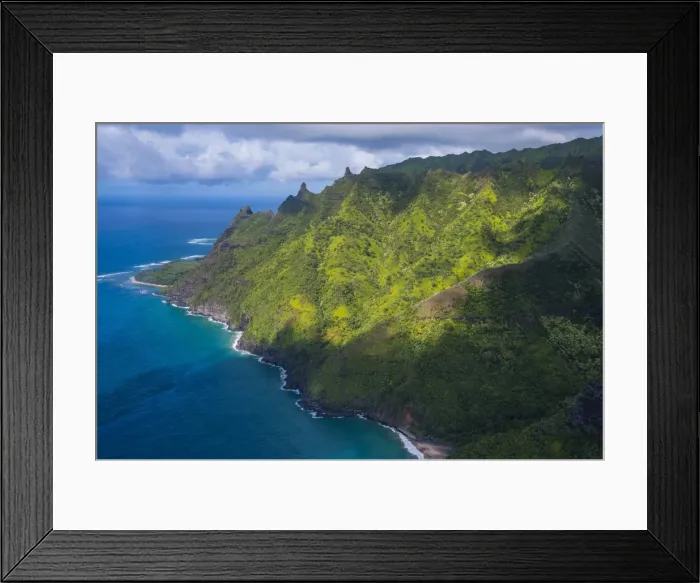 Framed Print : Aerial of the Napali coast, Kauai, Hawaii, United States of America, Pacific Framed Print : Aerial of the Napali coast, Kauai, Hawaii, United States of America, Pacific