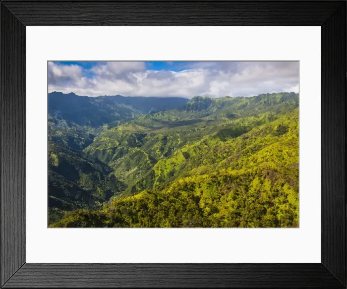 Framed Print : Aerial of the rugged interior of the island of Kauai, Hawaii, United States of America, Pacific Framed Print : Aerial of the rugged interior of the island of Kauai, Hawaii, United States of America, Pacific