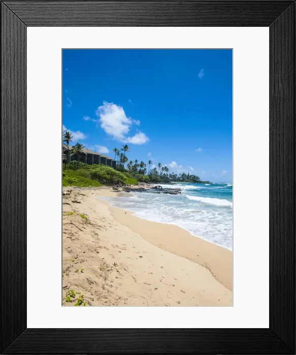 Framed Print : Sandy beach on Kapaa Beach Park on the island of Kauai, Hawaii, United States of America, Pacific Framed Print : Sandy beach on Kapaa Beach Park on the island of Kauai, Hawaii, United States of America, Pacific
