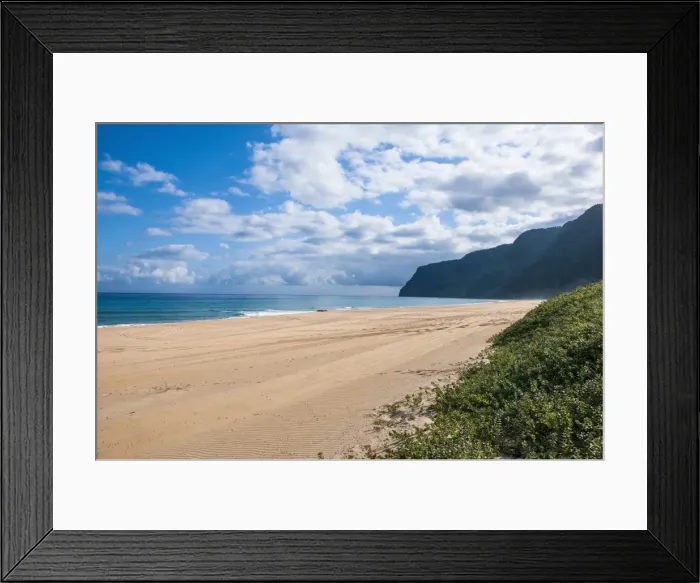 Framed Print : Long sandy beach in the Polihale State Park, Kauai, Hawaii, United States of America, Pacific Framed Print : Long sandy beach in the Polihale State Park, Kauai, Hawaii, United States of America, Pacific
