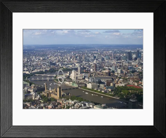 Framed Print : Aerial view of the Houses of Parliament, Westminster Abbey and London Eye, London, England, United Kingdom, Europe Framed Print : Aerial view of the Houses of Parliament, Westminster Abbey and London Eye, London, England, United Kingdom, Europe