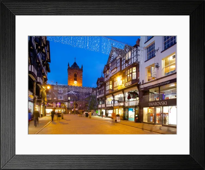 Framed Print : Bridge Street at Christmas, Chester, Cheshire, England, United Kingdom, Europe Framed Print : Bridge Street at Christmas, Chester, Cheshire, England, United Kingdom, Europe