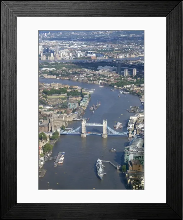 Framed Print : Aerial view of Tower Bridge and River Thames, London, England, United Kingdom, Europe Framed Print : Aerial view of Tower Bridge and River Thames, London, England, United Kingdom, Europe