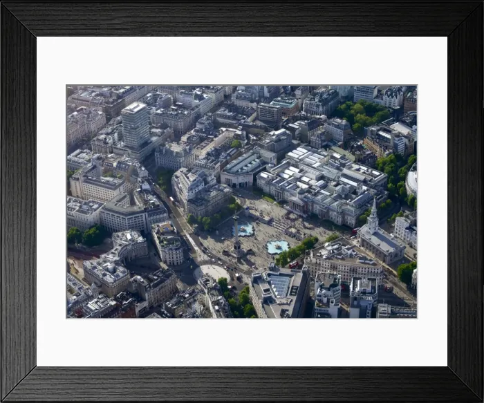 Framed Print : Aerial view of Trafalgar Square, London, England, United Kingdom, Europe