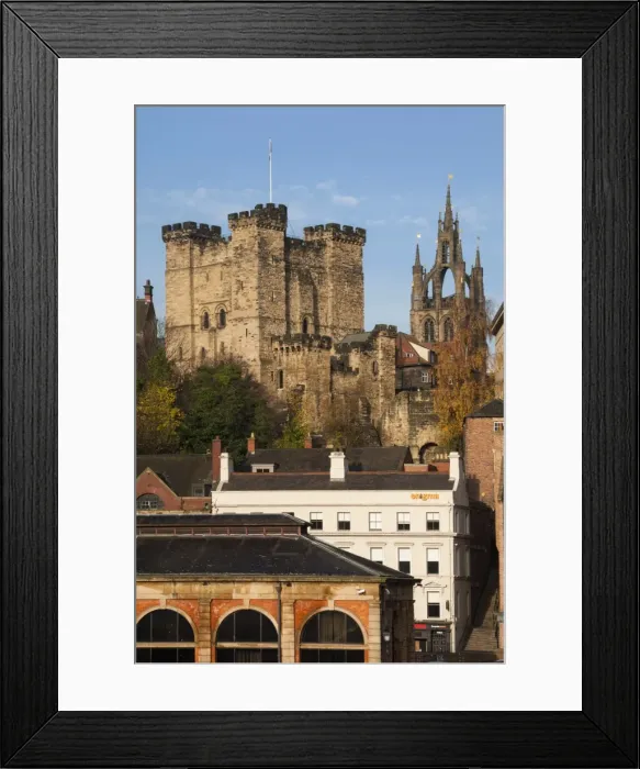 Framed Print : The 12th century Norman Castle Keep, and the Lantern of the Cathedral Church of St. Nicholas, Newcastle upon Tyne, Tyne and Wear, England, United Kingdom, Europe Framed Print : The 12th century Norman Castle Keep, and the Lantern of the Cathedral Church of St. Nicholas, Newcastle upon Tyne, Tyne and Wear, England, United Kingdom, Europe