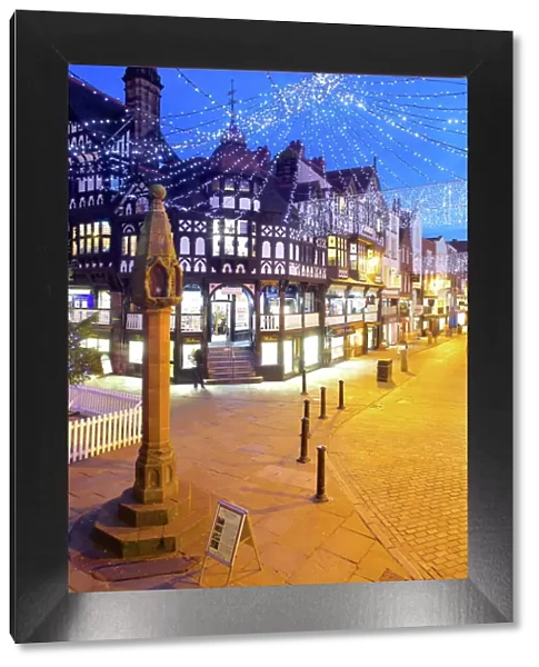 East Gate Street at Christmas, Chester, Cheshire, England, United Kingdom, Europe