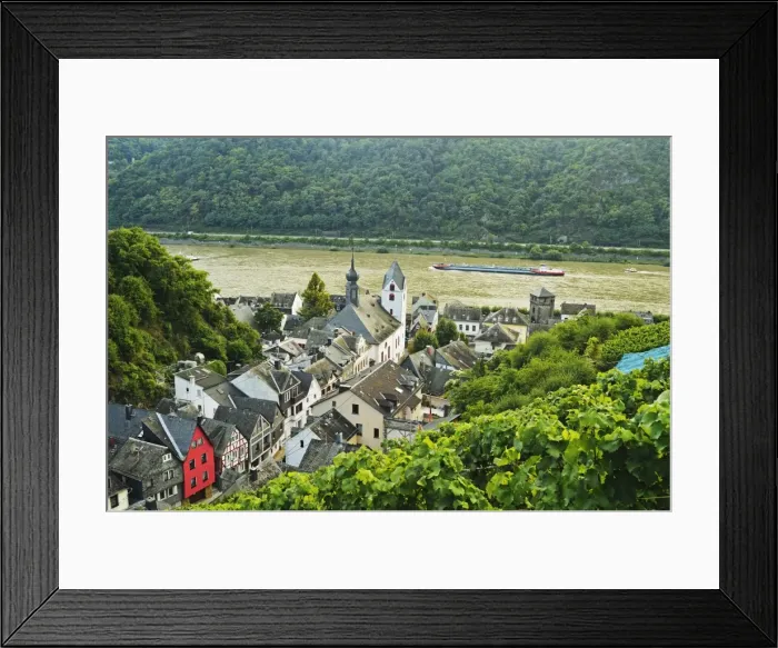 Framed Print : Kaub and River Rhine, Rhineland-Palatinate, Germany, Europe Framed Print : Kaub and River Rhine, Rhineland-Palatinate, Germany, Europe