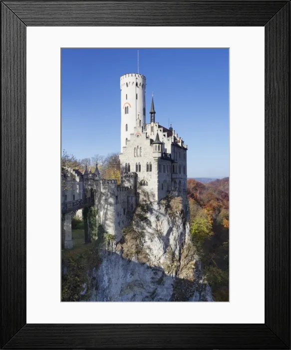 Framed Print : Lichtenstein Castle in autumn, Swabian Alb, Baden Wurttemberg, Germany, Europe Framed Print : Lichtenstein Castle in autumn, Swabian Alb, Baden Wurttemberg, Germany, Europe