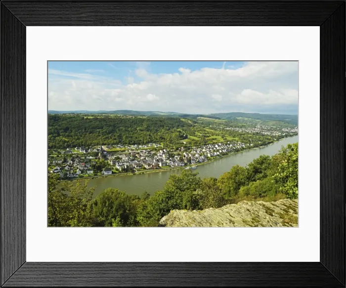 Framed Print : River Rhine and Rhens, Rhineland-Palatinate, Germany, Europe Framed Print : River Rhine and Rhens, Rhineland-Palatinate, Germany, Europe