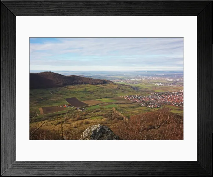 Framed Print : View from Teck towards Kirchheim, Swabian Alb, Baden-Wurttemberg, Germany, Europe Framed Print : View from Teck towards Kirchheim, Swabian Alb, Baden-Wurttemberg, Germany, Europe