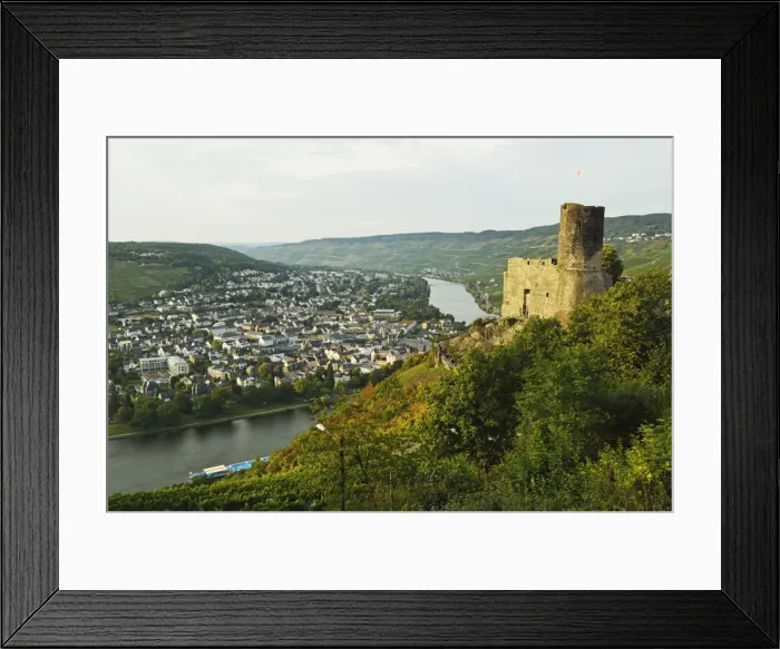 Framed Print : View of Landshut Castle ruins, Bernkastel-Kues and Moselle River (Mosel), Rhineland-Palatinate, Germany, Europe Framed Print : View of Landshut Castle ruins, Bernkastel-Kues and Moselle River (Mosel), Rhineland-Palatinate, Germany, Europe
