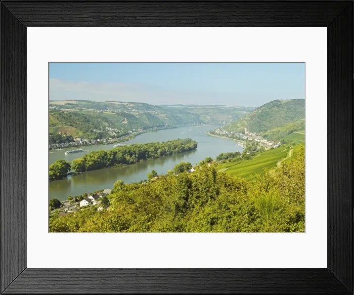 Framed Print : Rhine River, near Bodenthal, Hesse, Germany, Europe