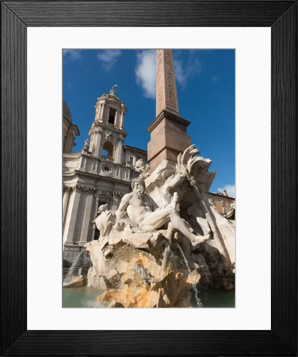 Framed Print : Saint Agnese in Agone church and the Fountain of the Four Rivers, Piazza Navona, Rome, Lazio, Italy, Europe Framed Print : Saint Agnese in Agone church and the Fountain of the Four Rivers, Piazza Navona, Rome, Lazio, Italy, Europe