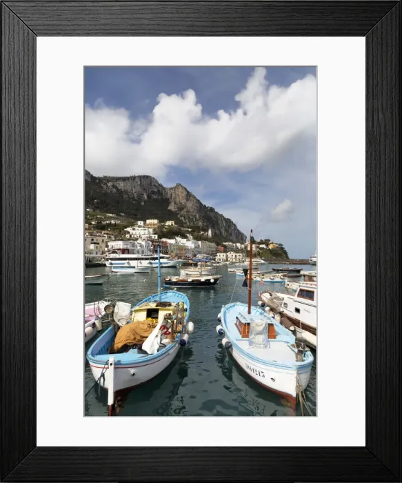 Framed Print : Traditional fishing boats in Marina Grande in Capri, Campania, Italy, Mediterranean, Europe Framed Print : Traditional fishing boats in Marina Grande in Capri, Campania, Italy, Mediterranean, Europe