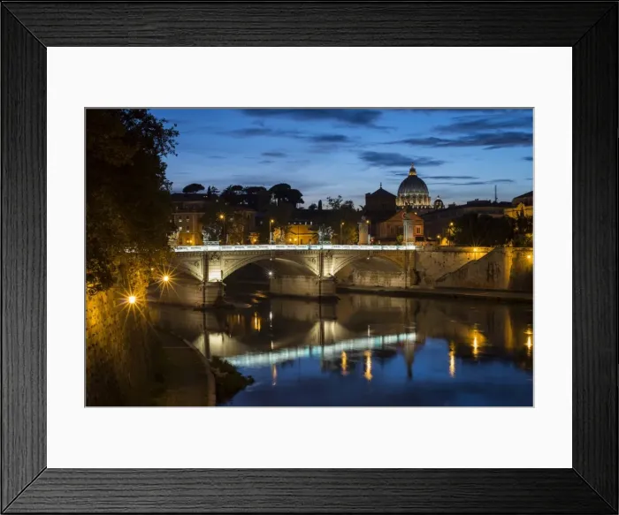 Framed Print : Ponte Vittorio Emanuelle II and the dome of St. Peters Basilica, Rome, Lazio, Italy, Europe Framed Print : Ponte Vittorio Emanuelle II and the dome of St. Peters Basilica, Rome, Lazio, Italy, Europe