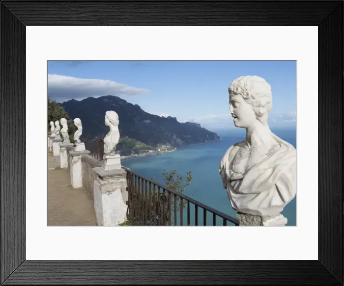 Framed Print : Statues on Belvedere of Infinity at the Villa Cimbrone in Ravello, Amalfi Coast (Costiera Amalfitana), UNESCO World Heritage Site, Campania, Italy, Mediterranean, Europe Framed Print : Statues on Belvedere of Infinity at the Villa Cimbrone in Ravello, Amalfi Coast (Costiera Amalfitana), UNESCO World Heritage Site, Campania, Italy, Mediterranean, Europe