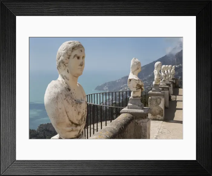 Framed Print : Statues on Belvedere of Infinity at the Villa Cimbrone in Ravello, Amalfi Coast (Costiera Amalfitana), UNESCO World Heritage Site, Campania, Italy, Mediterranean, Europe Framed Print : Statues on Belvedere of Infinity at the Villa Cimbrone in Ravello, Amalfi Coast (Costiera Amalfitana), UNESCO World Heritage Site, Campania, Italy, Mediterranean, Europe