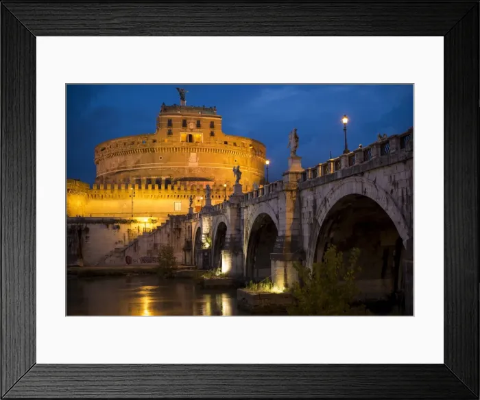 Framed Print : Pont Sant Angelo and Castel Sant Angelo at dusk, Rome, Lazio, Italy, Europe Framed Print : Pont Sant Angelo and Castel Sant Angelo at dusk, Rome, Lazio, Italy, Europe