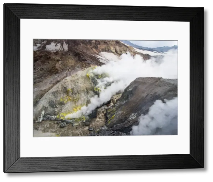 Framed Print : Smoking fumaroles on Mutnovsky volcano, Kamchatka, Russia Framed Print : Smoking fumaroles on Mutnovsky volcano, Kamchatka, Russia