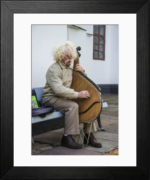 Framed Print : Man playing the traditional Bandura instrument, St. SophiaA Framed Print : Man playing the traditional Bandura instrument, St. SophiaA