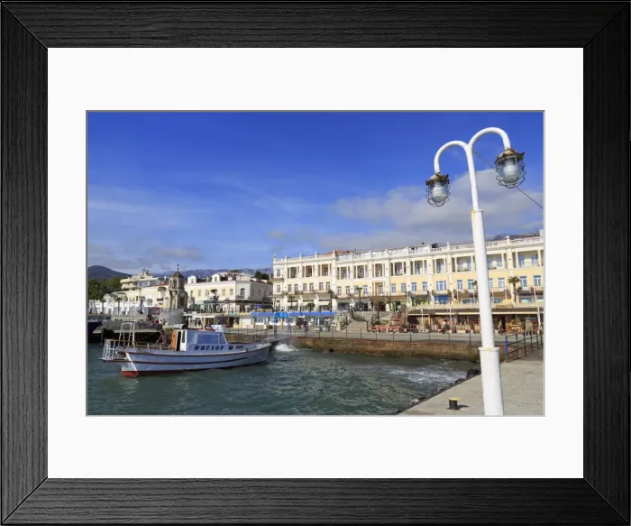 Framed Print : Boat in Yalta Port, Crimea, Ukraine, Europe Framed Print : Boat in Yalta Port, Crimea, Ukraine, Europe