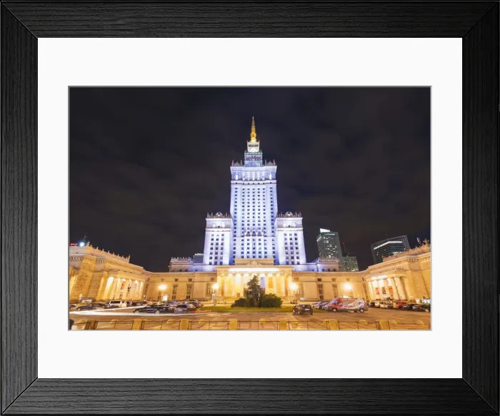 Framed Print : Palace of Culture and Science at night, Warsaw, Poland, Europe Framed Print : Palace of Culture and Science at night, Warsaw, Poland, Europe