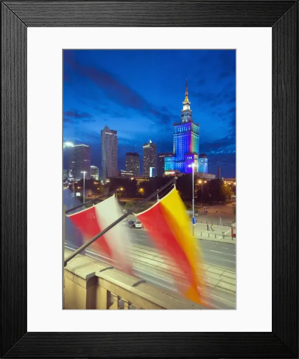 Framed Print : Palace of Culture and Science at night, Warsaw, Poland, Europe Framed Print : Palace of Culture and Science at night, Warsaw, Poland, Europe