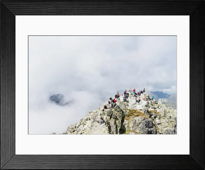Framed Print : Hikers on summit of Mount Rysy, 2499m, the highest point in Poland, Zakopane, Carpathian Mountains, Poland, Europe Framed Print : Hikers on summit of Mount Rysy, 2499m, the highest point in Poland, Zakopane, Carpathian Mountains, Poland, Europe