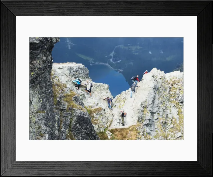 Framed Print : Hikers on Mount Rysy, 2499m, the highest point in Poland, Zakopane, Carpathian Mountains, Poland, Europe Framed Print : Hikers on Mount Rysy, 2499m, the highest point in Poland, Zakopane, Carpathian Mountains, Poland, Europe