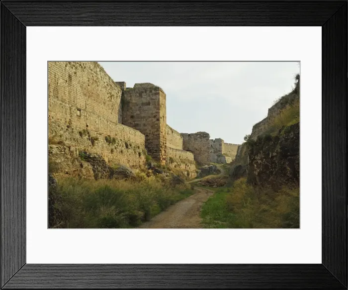 Framed Print : City walls of Old Town, Rhodes City, Rhodes, Dodecanese, Greek Islands, Greece, Europe
