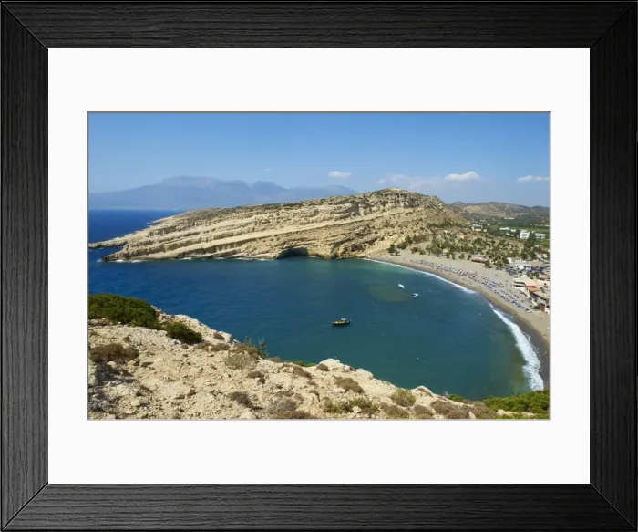 Framed Print : Matala beach, Crete, Greek Islands, Greece, Europe Framed Print : Matala beach, Crete, Greek Islands, Greece, Europe