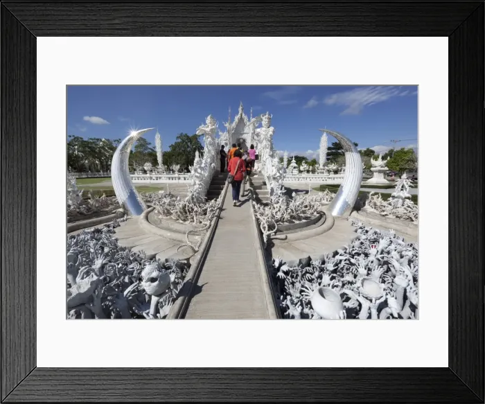 Framed Print : Entrance to the Wat Rong Khun (White Temple), Chiang Rai, Northern Thailand, Thailand, Southeast Asia, Asia Framed Print : Entrance to the Wat Rong Khun (White Temple), Chiang Rai, Northern Thailand, Thailand, Southeast Asia, Asia