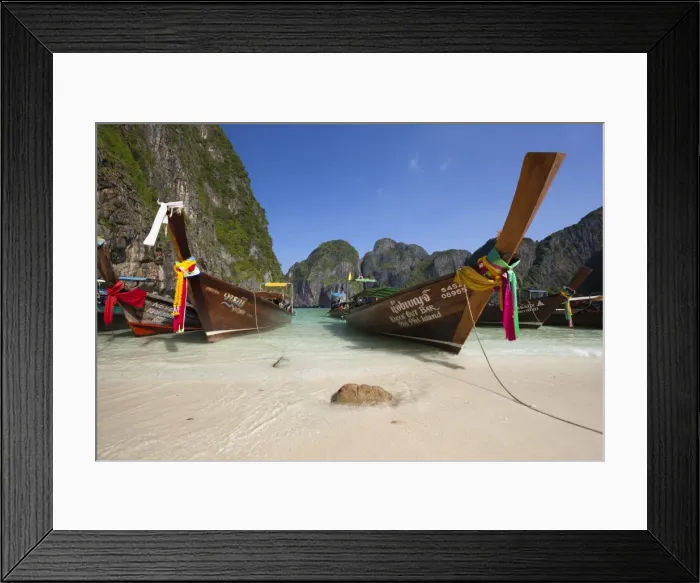 Framed Print : Maya Bay with long-tail boats, Phi Phi Lay Island, Krabi Province, Thailand, Southeast Asia, Asia Framed Print : Maya Bay with long-tail boats, Phi Phi Lay Island, Krabi Province, Thailand, Southeast Asia, Asia