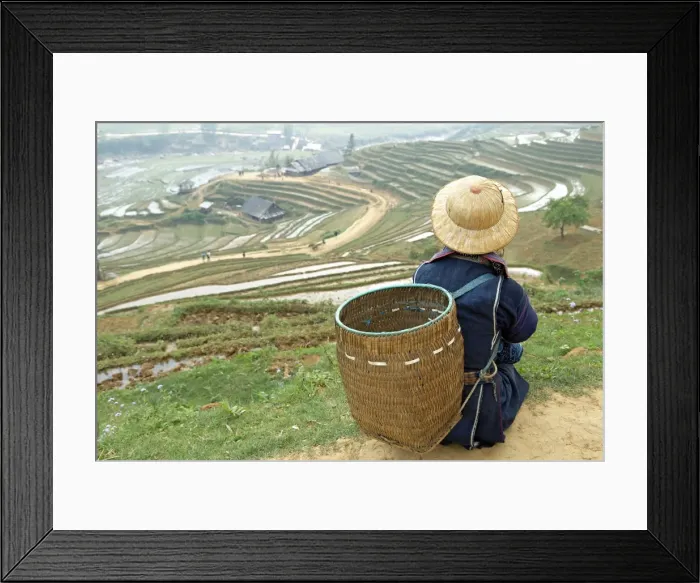 Framed Print : Black Hmong ethnic group and rice fields, Sapa area, Vietnam, Indochina, Southeast Asia, Asia Framed Print : Black Hmong ethnic group and rice fields, Sapa area, Vietnam, Indochina, Southeast Asia, Asia