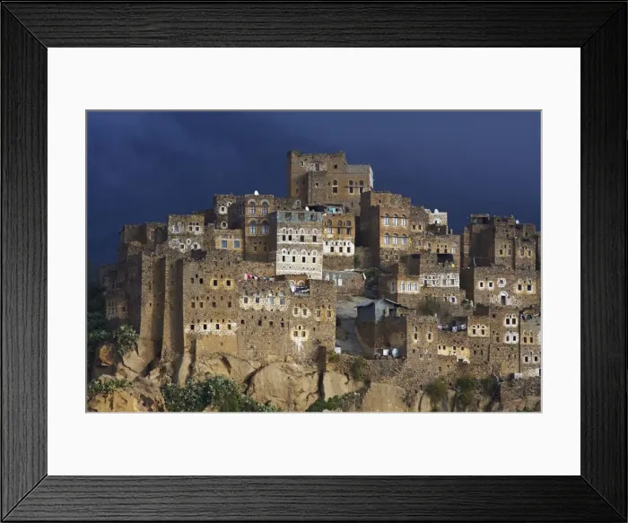 Framed Print : Al Hajjarah village, Djebel Haraz, Yemen, Middle East Framed Print : Al Hajjarah village, Djebel Haraz, Yemen, Middle East