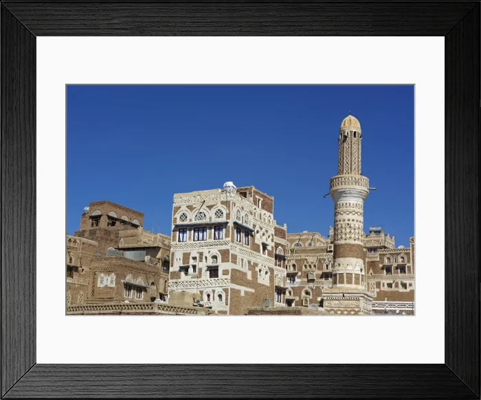 Framed Print : Old City of Sanaa, UNESCO World Heritage Site, Yemen, Middle East