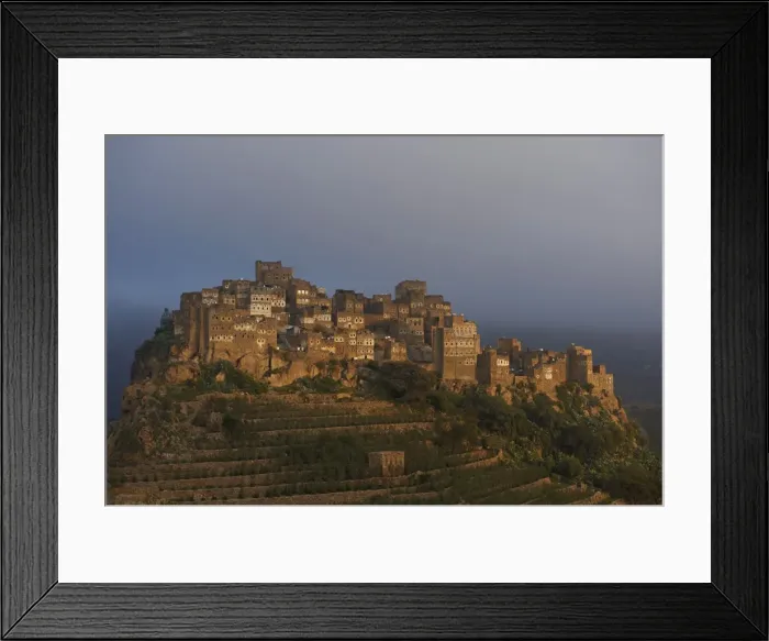 Framed Print : Al Hajjarah village, Djebel Haraz, Yemen, Middle East