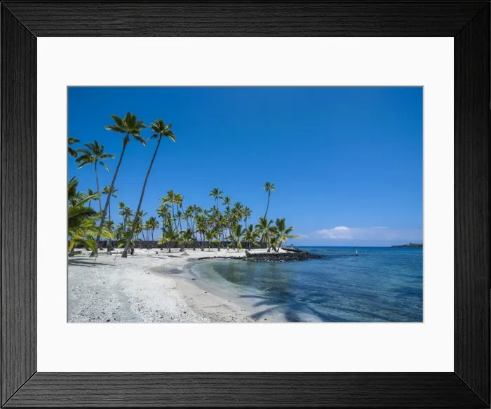 Framed Print : White sand beach. Puuhonua o Honaunau National Historical Park, Big Island, Hawaii, United States of America, Pacific Framed Print : White sand beach. Puuhonua o Honaunau National Historical Park, Big Island, Hawaii, United States of America, Pacific