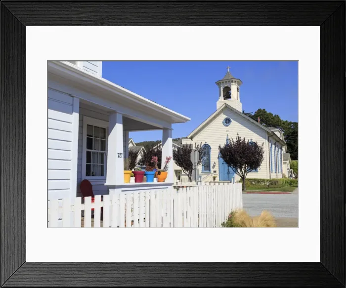 Framed Print : 1872 United Methodist Church, Half Moon Bay, California, United States of America, North America Framed Print : 1872 United Methodist Church, Half Moon Bay, California, United States of America, North America