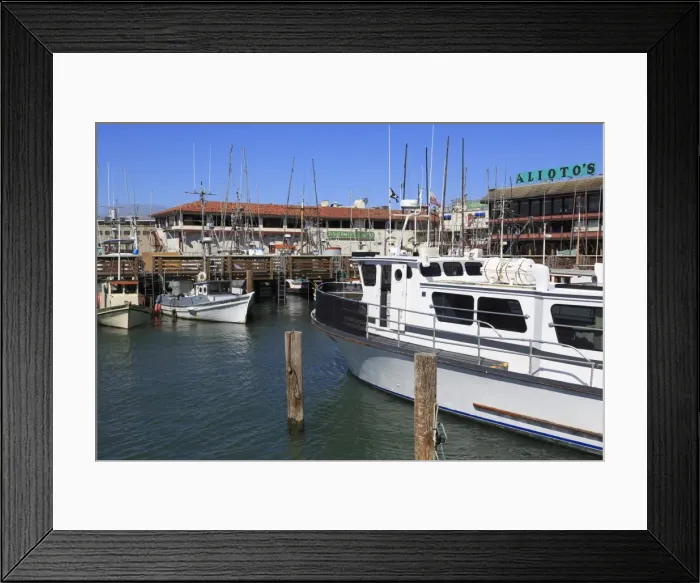 Framed Print : Commercial fishing boats at Fishermans Wharf, San Francisco, California, United States of America, North America Framed Print : Commercial fishing boats at Fishermans Wharf, San Francisco, California, United States of America, North America