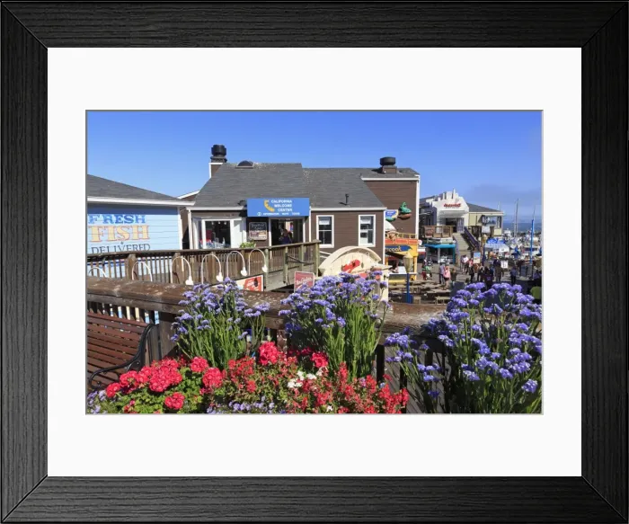 Framed Print : Restaurant on Pier 39, Fishermans Wharf, San Francisco, California, United States of America, North America Framed Print : Restaurant on Pier 39, Fishermans Wharf, San Francisco, California, United States of America, North America